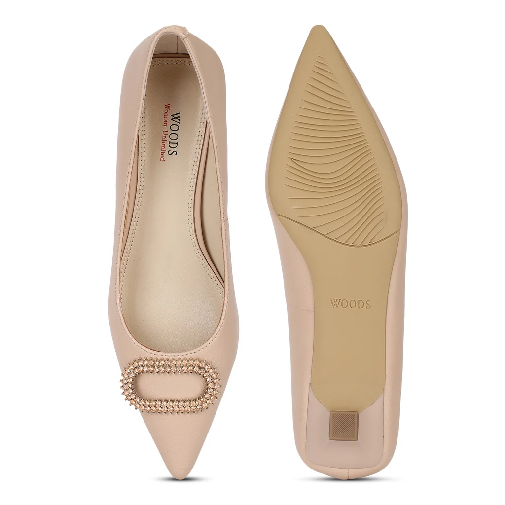Woods Elegant Women’s Beige Softy Bally Shoes - Thumbnail 4