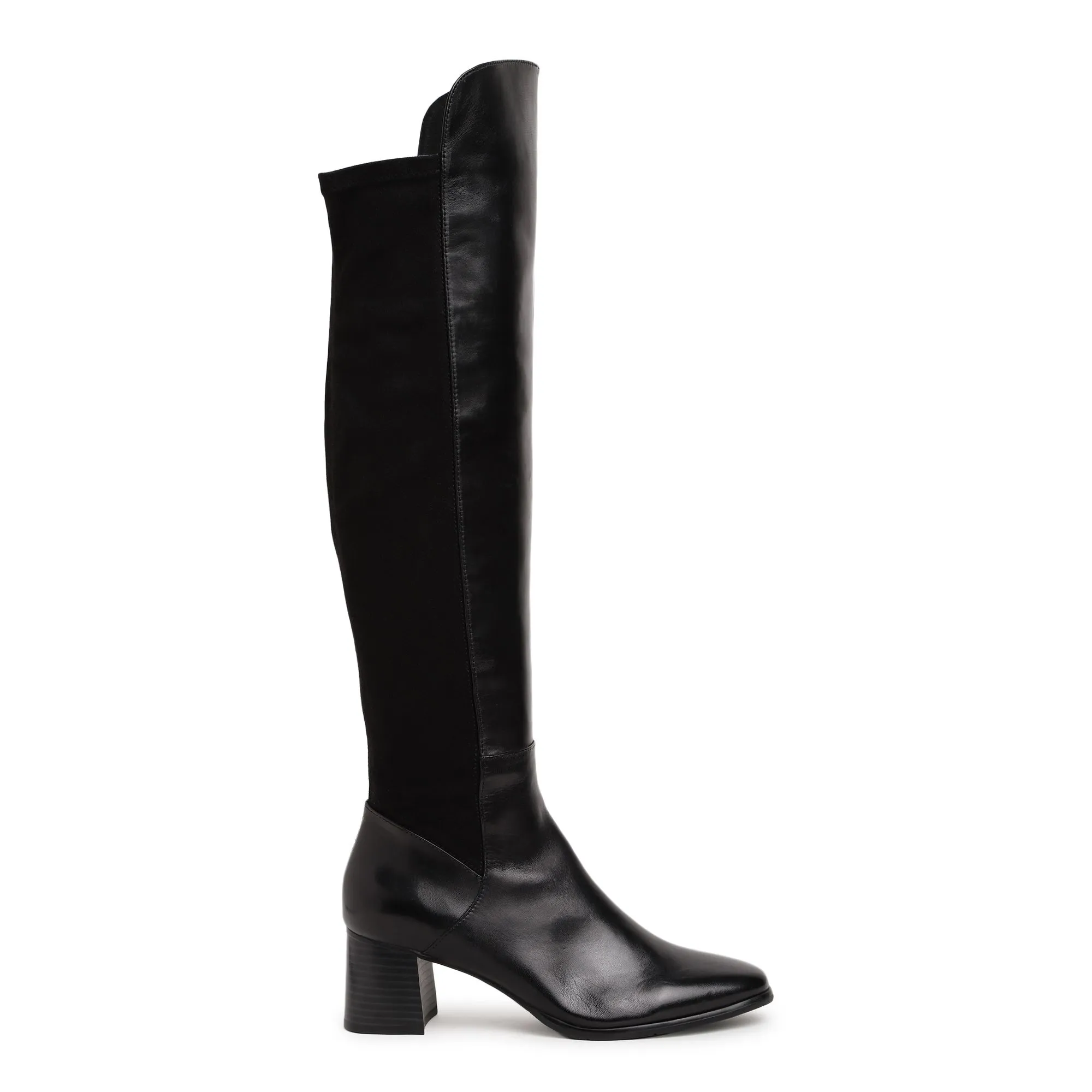 Black Knee High Boot - Thumbnail 1