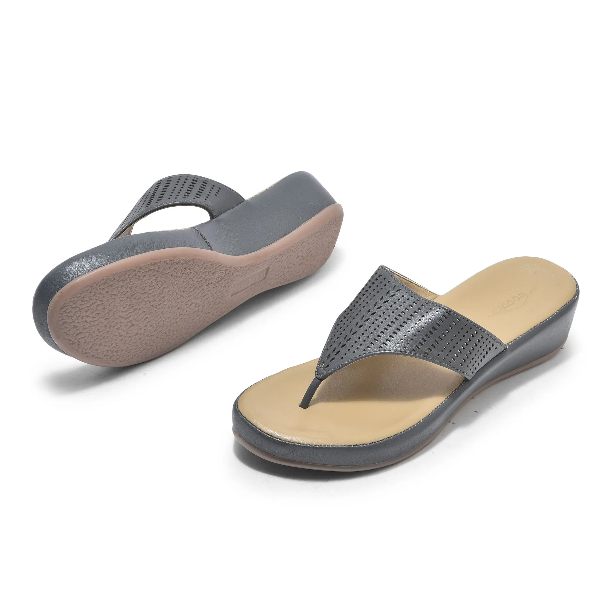 Grey sandal for women - Thumbnail 4