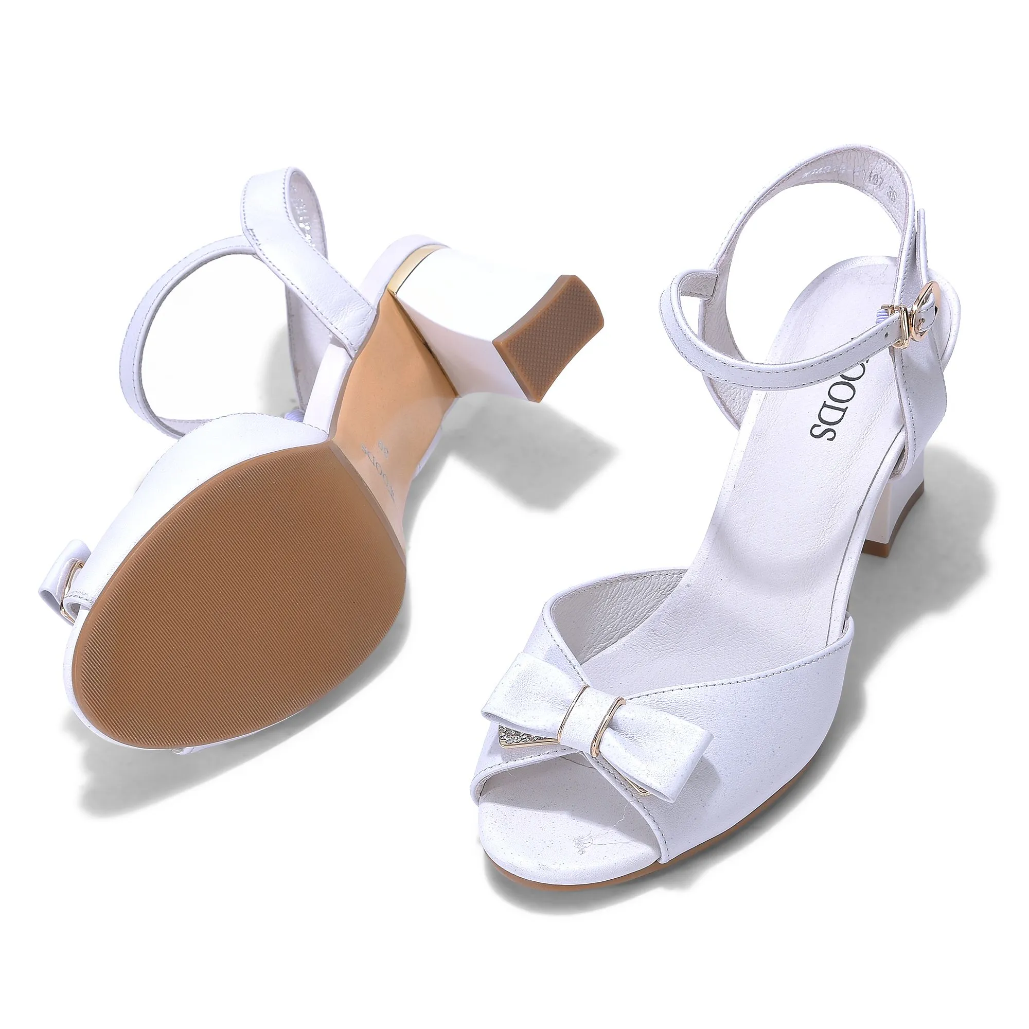 Woods WHITE block heel sandals - Thumbnail 4