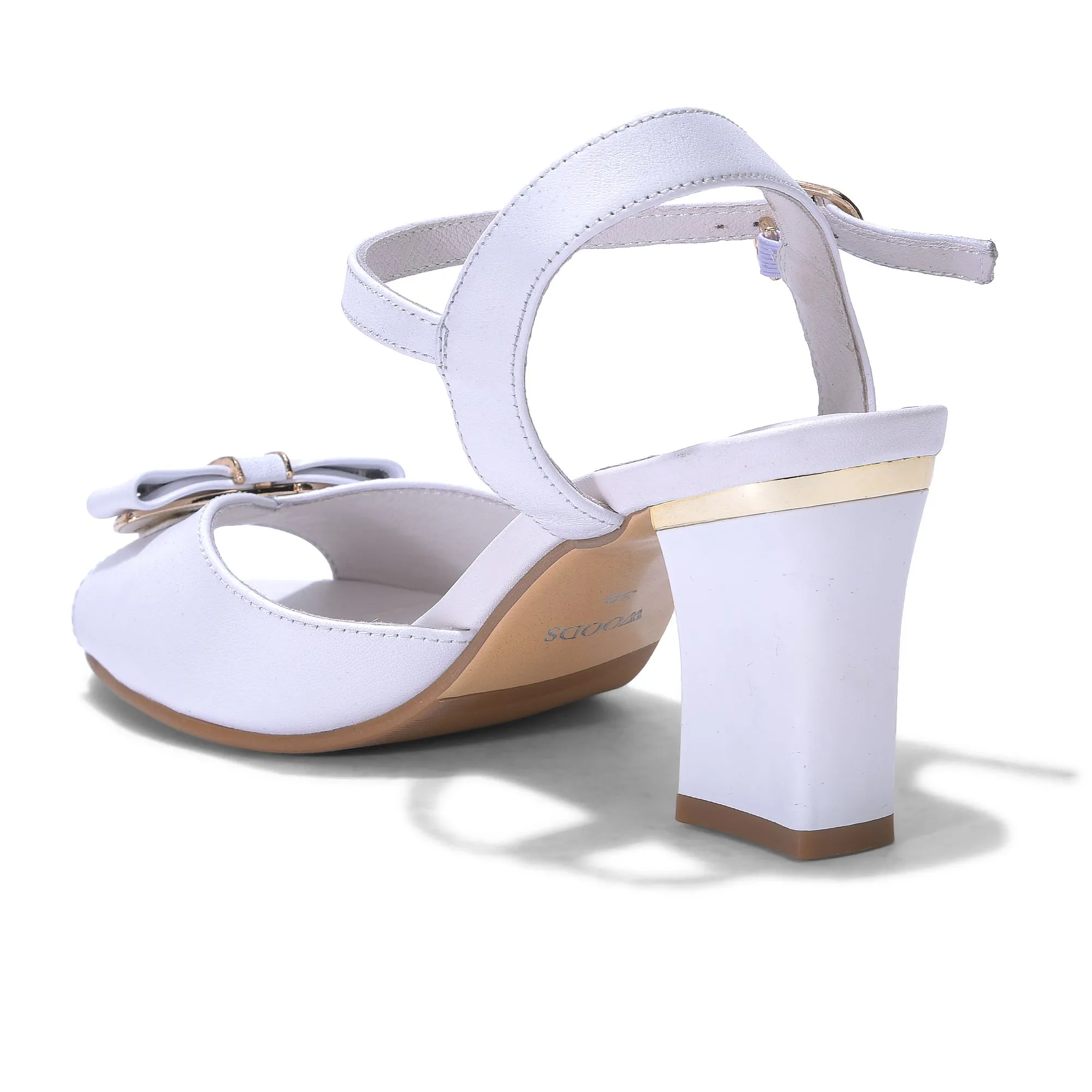 Woods WHITE block heel sandals - Thumbnail 5