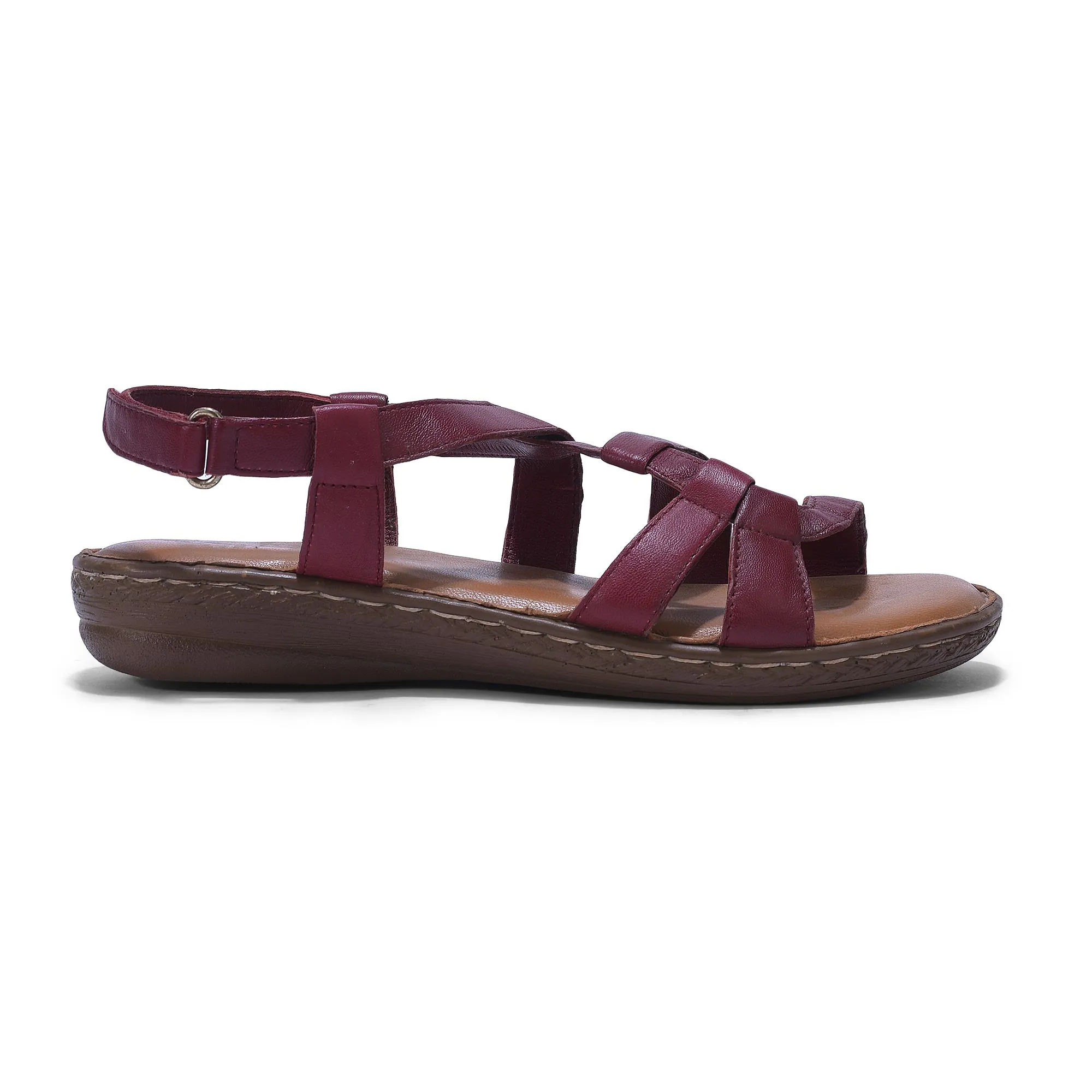 Maroon sandal for women - Thumbnail 1
