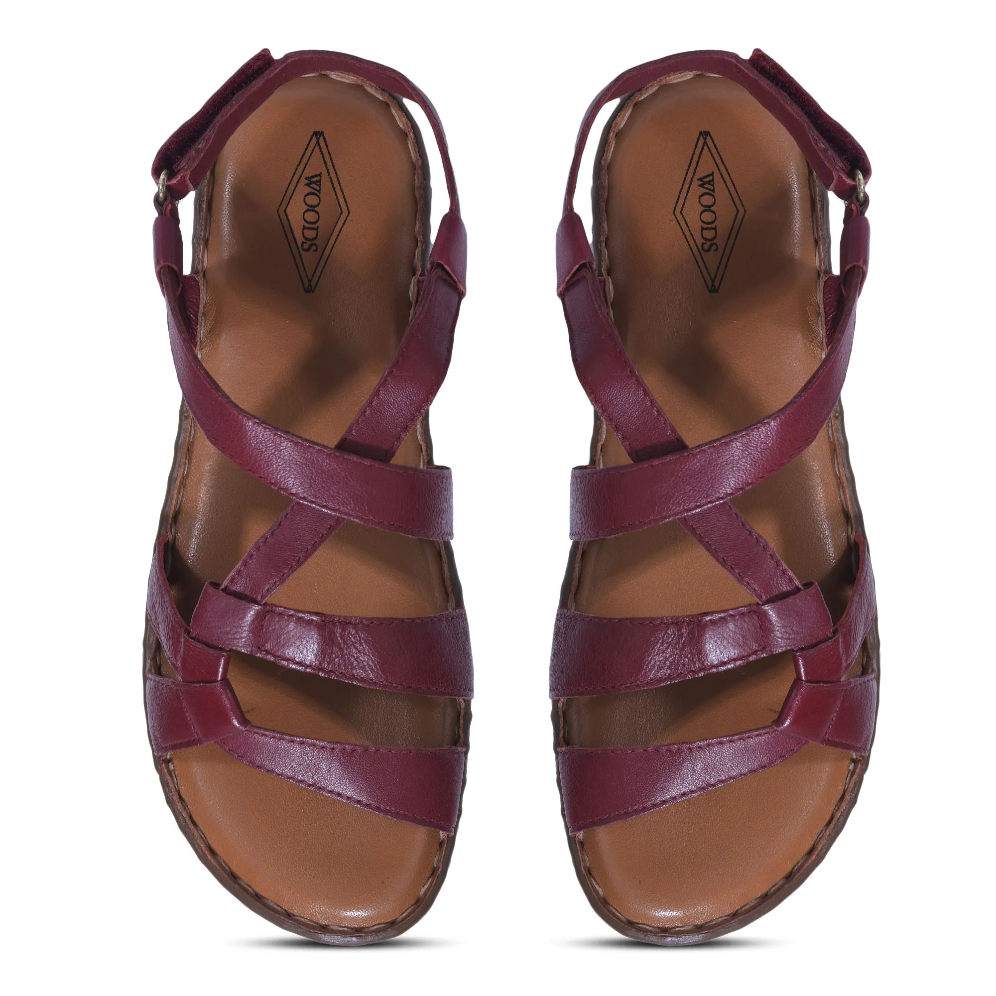 Maroon sandal for women - Thumbnail 3