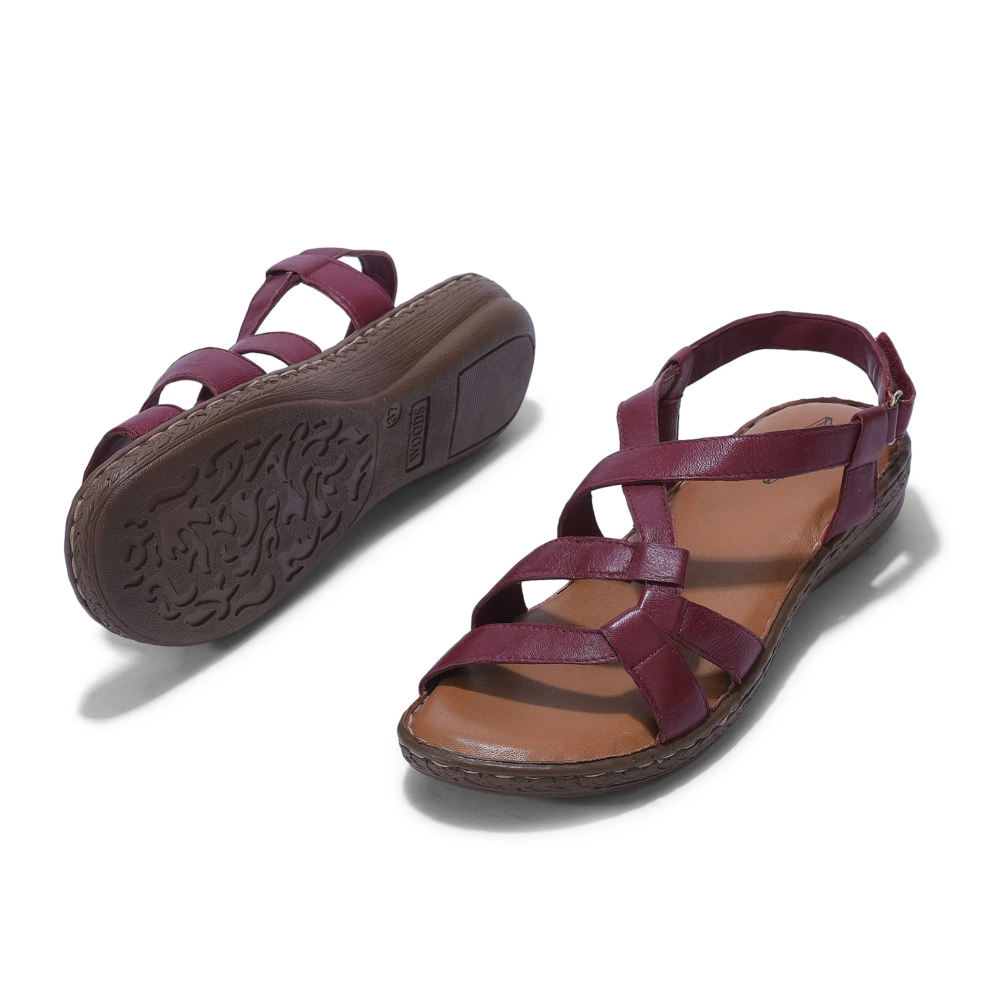 Maroon sandal for women - Thumbnail 4