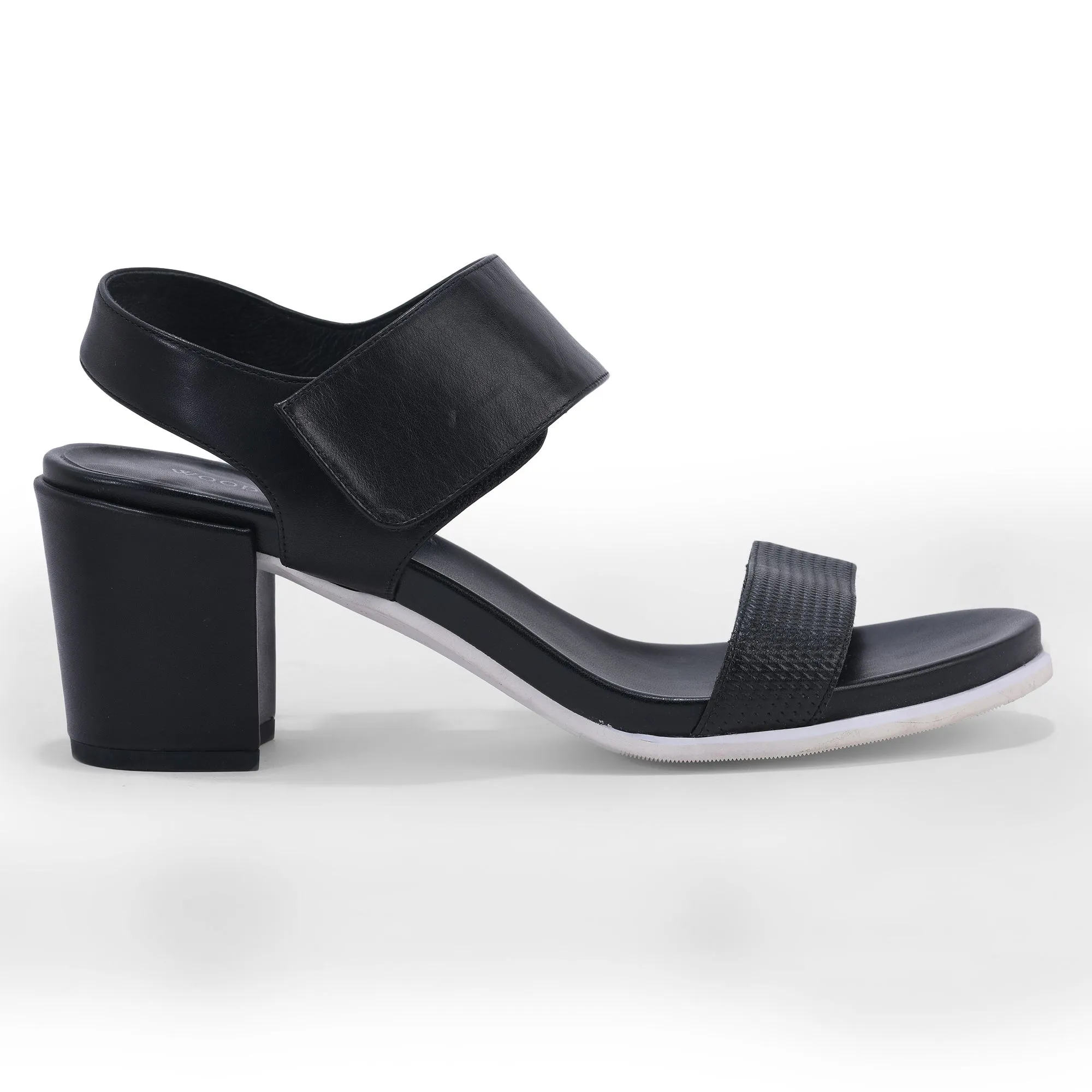 BLACK block heel sandals - Thumbnail 1