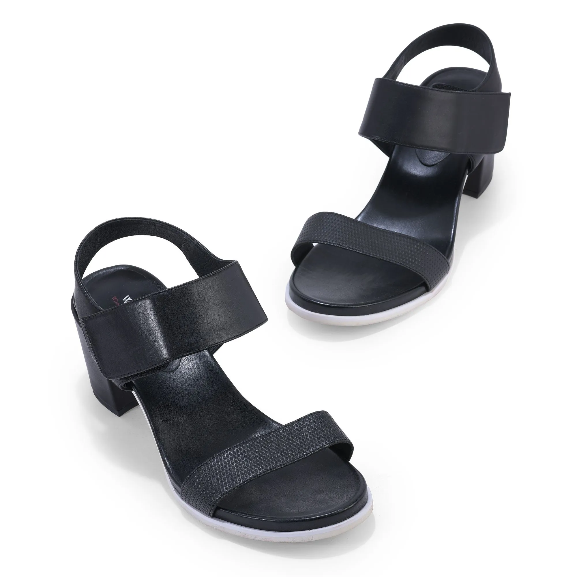 BLACK block heel sandals - Thumbnail 2