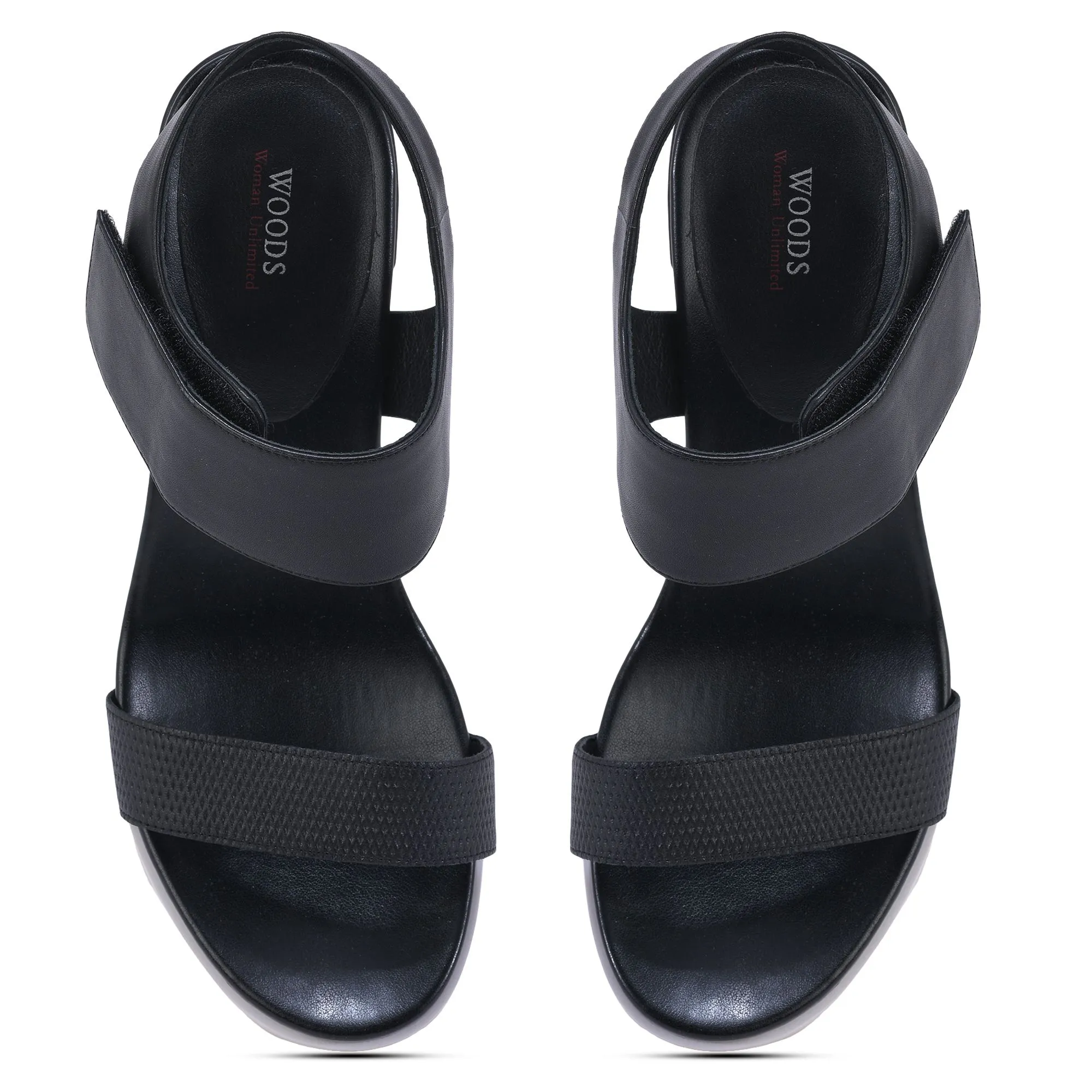 BLACK block heel sandals - Thumbnail 3