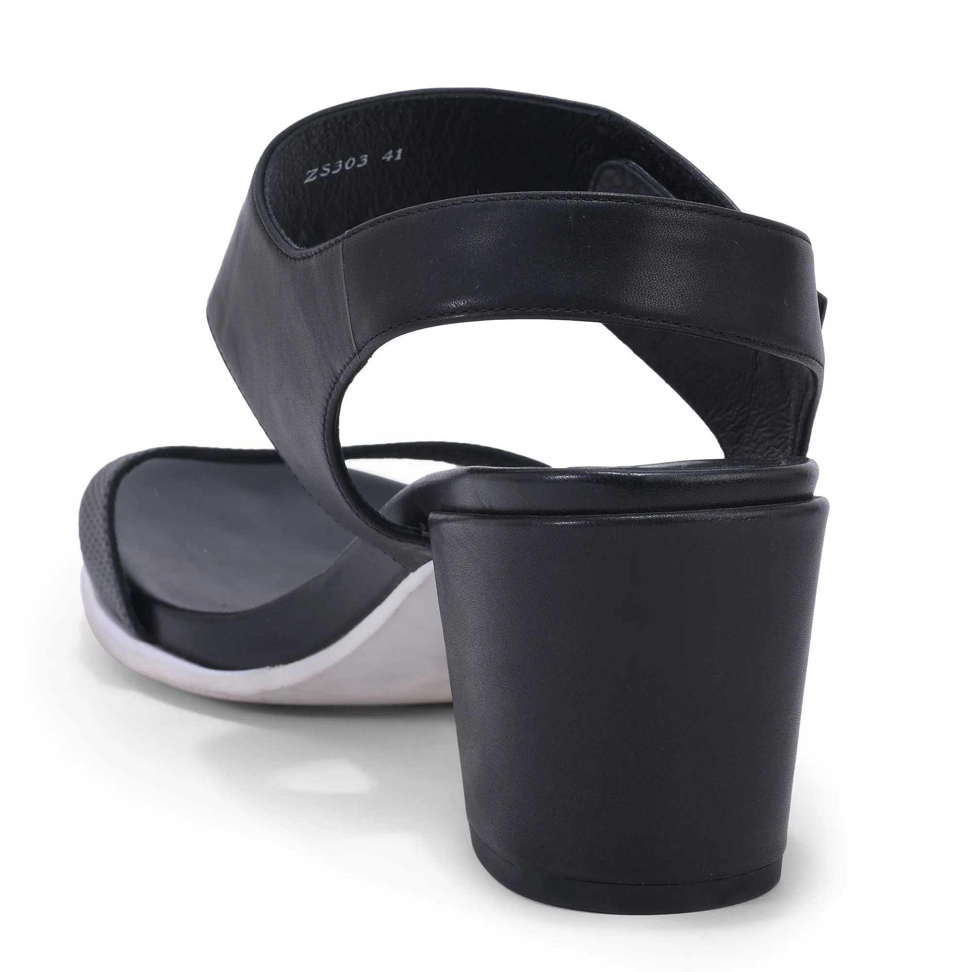 BLACK block heel sandals - Thumbnail 5