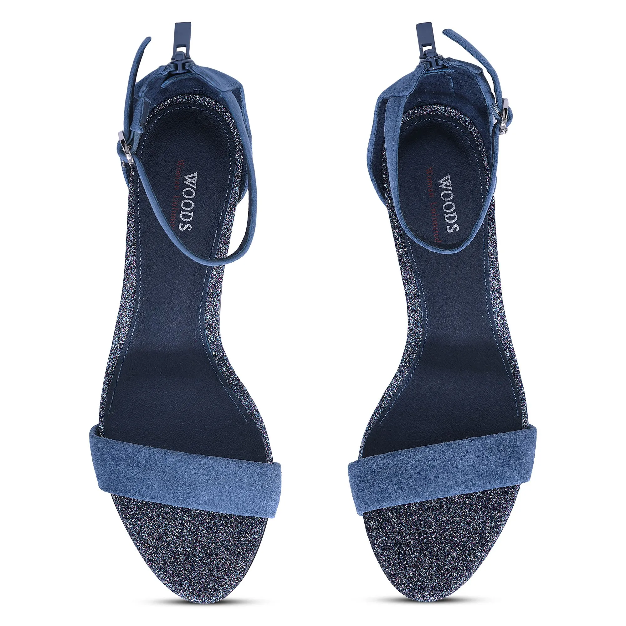 Woods blue strappy sandal for women - Thumbnail 3