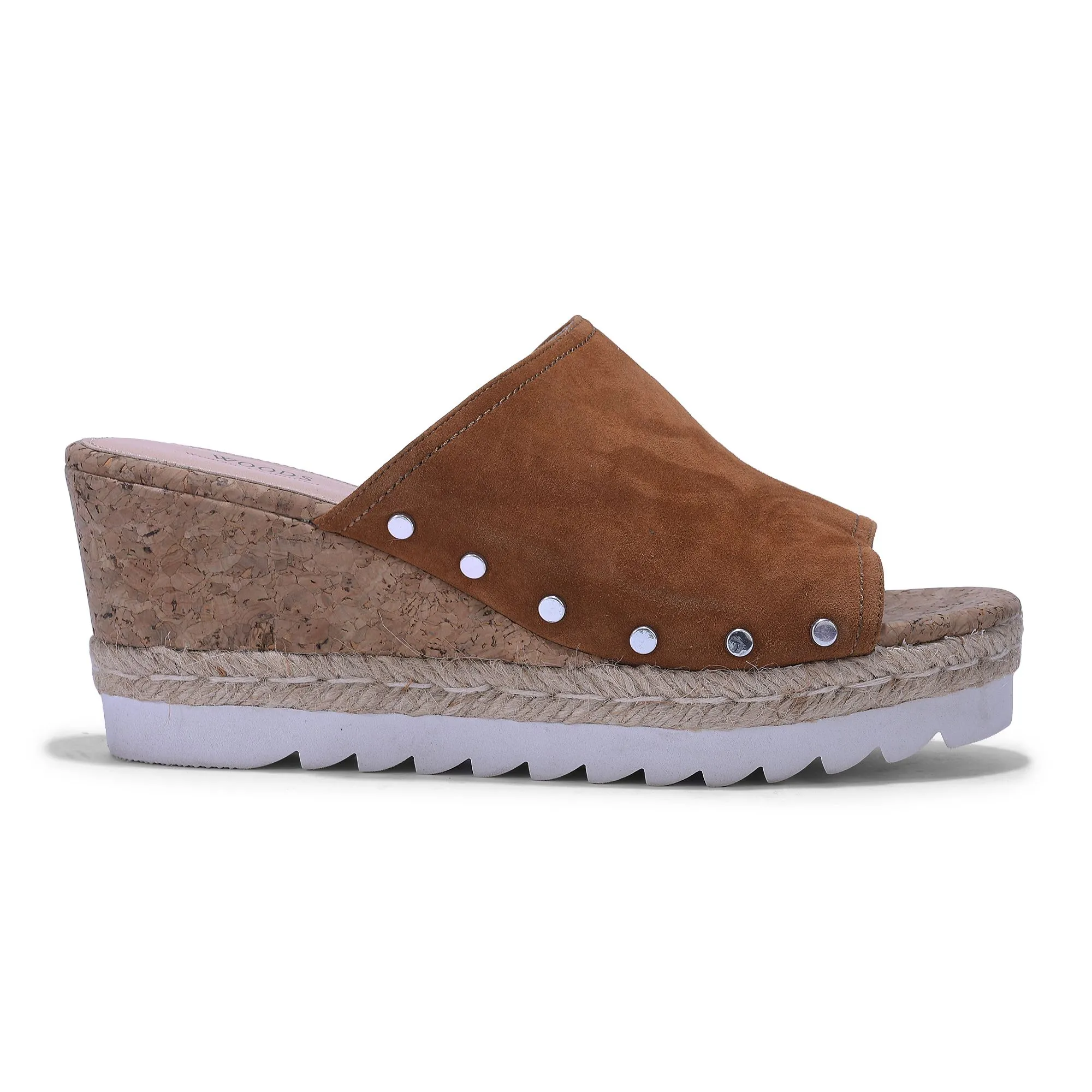 TAN wedge heel sandals for women - Thumbnail 1