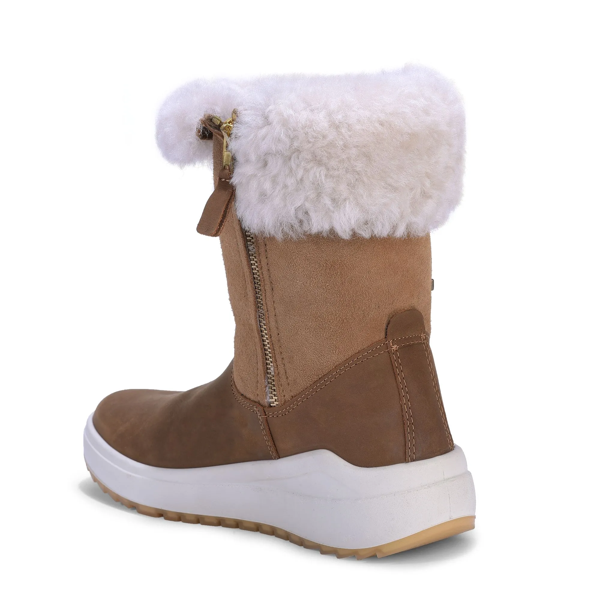 Brown mid-calf boot for women - Thumbnail 5