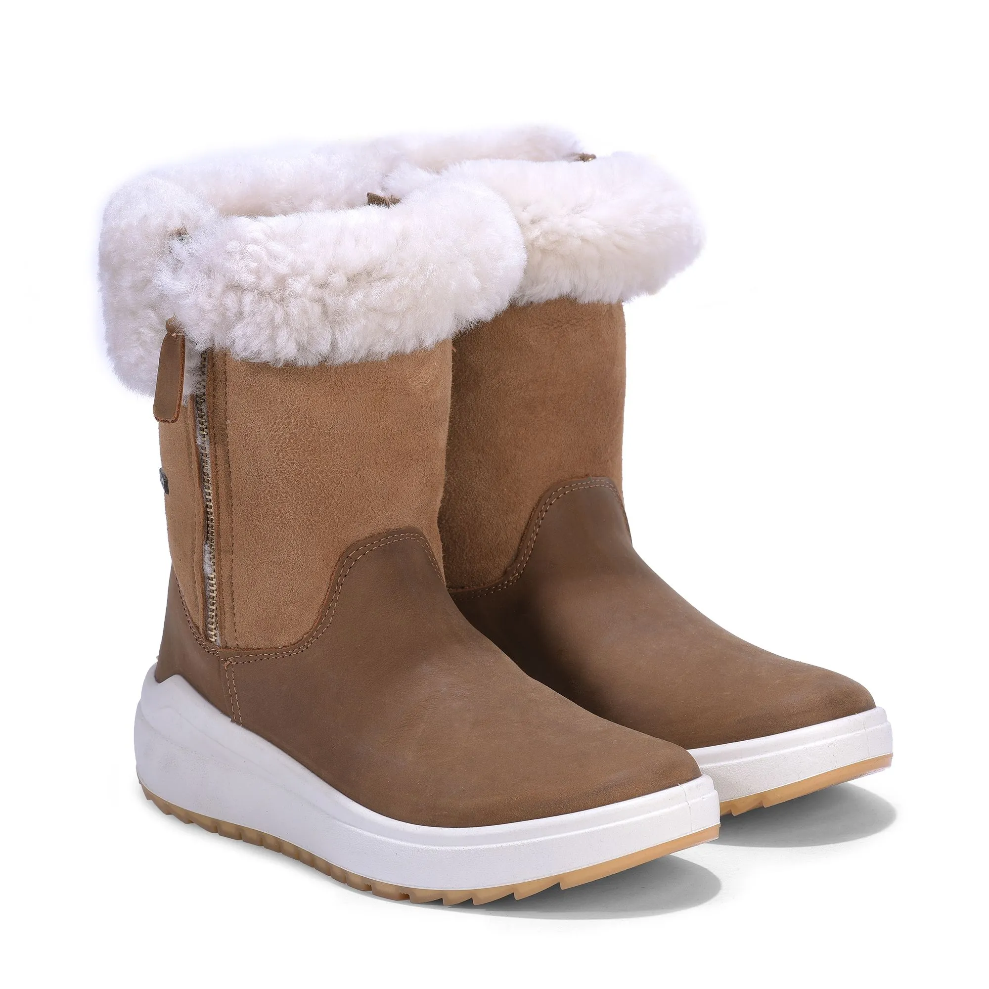 Brown mid-calf boot for women - Thumbnail 6
