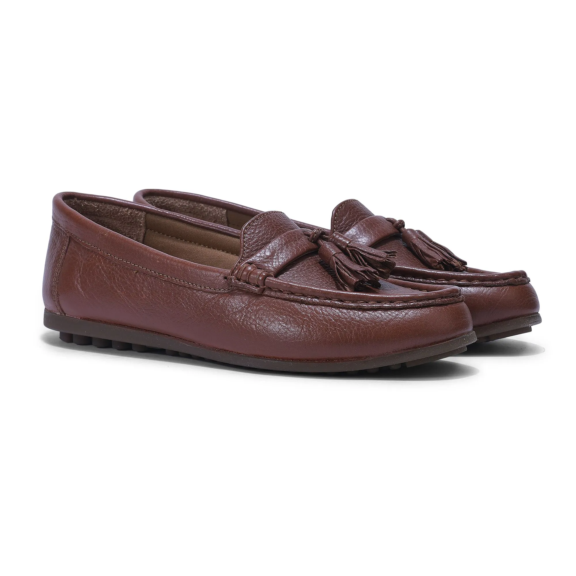 Woodland tan moccasins for women - Thumbnail 6