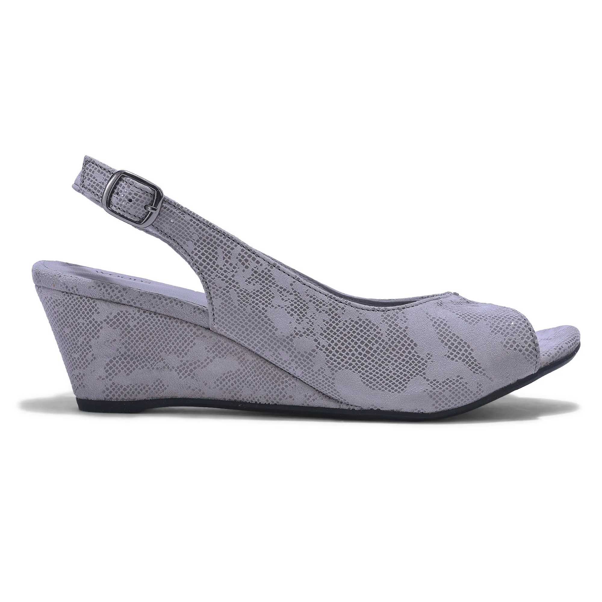 Grey peep-toe sandal - Thumbnail 1