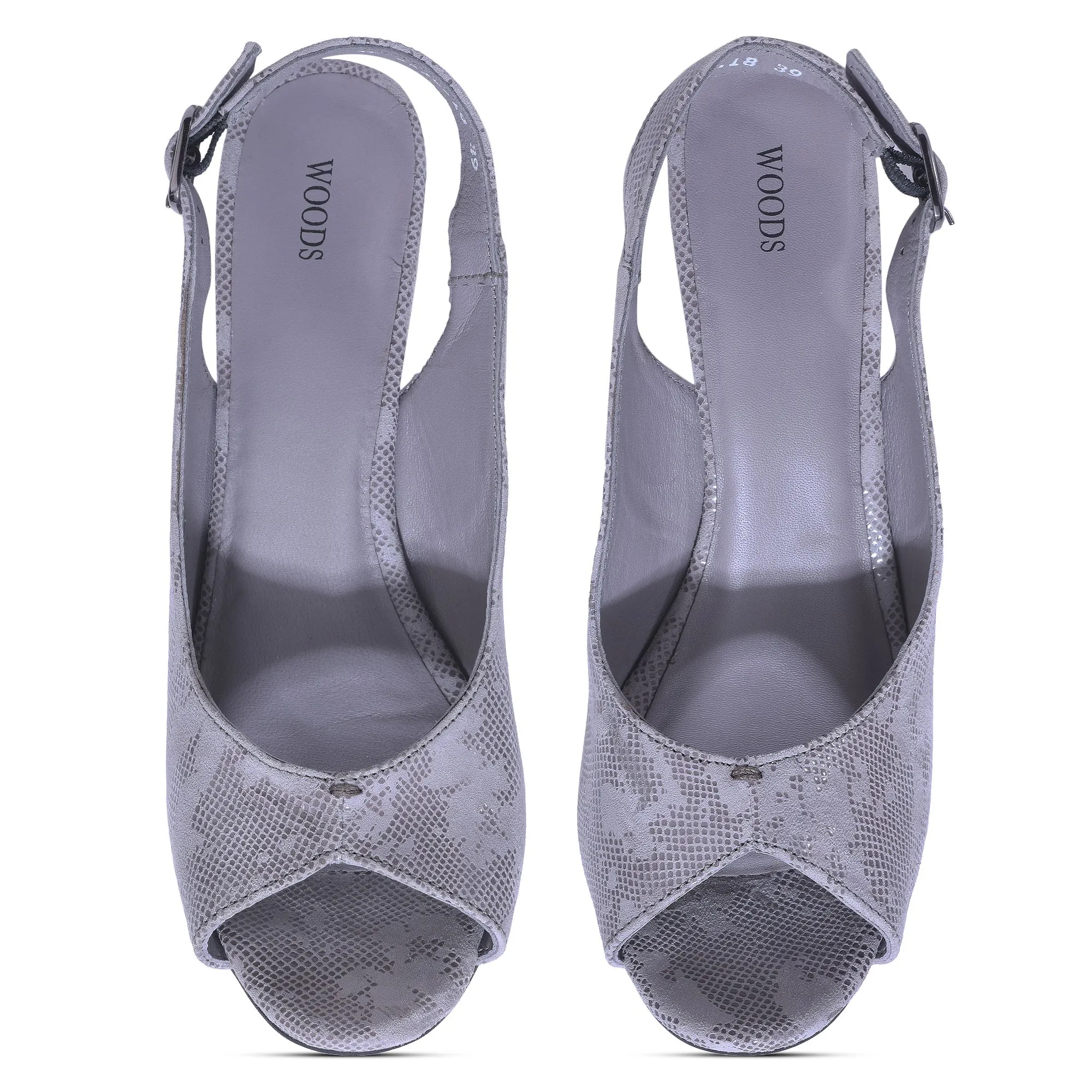 Grey peep-toe sandal - Thumbnail 3