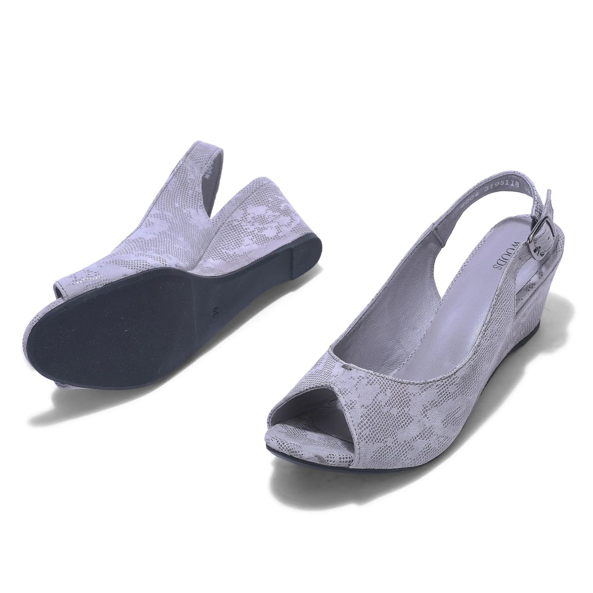 Grey peep-toe sandal - Thumbnail 4