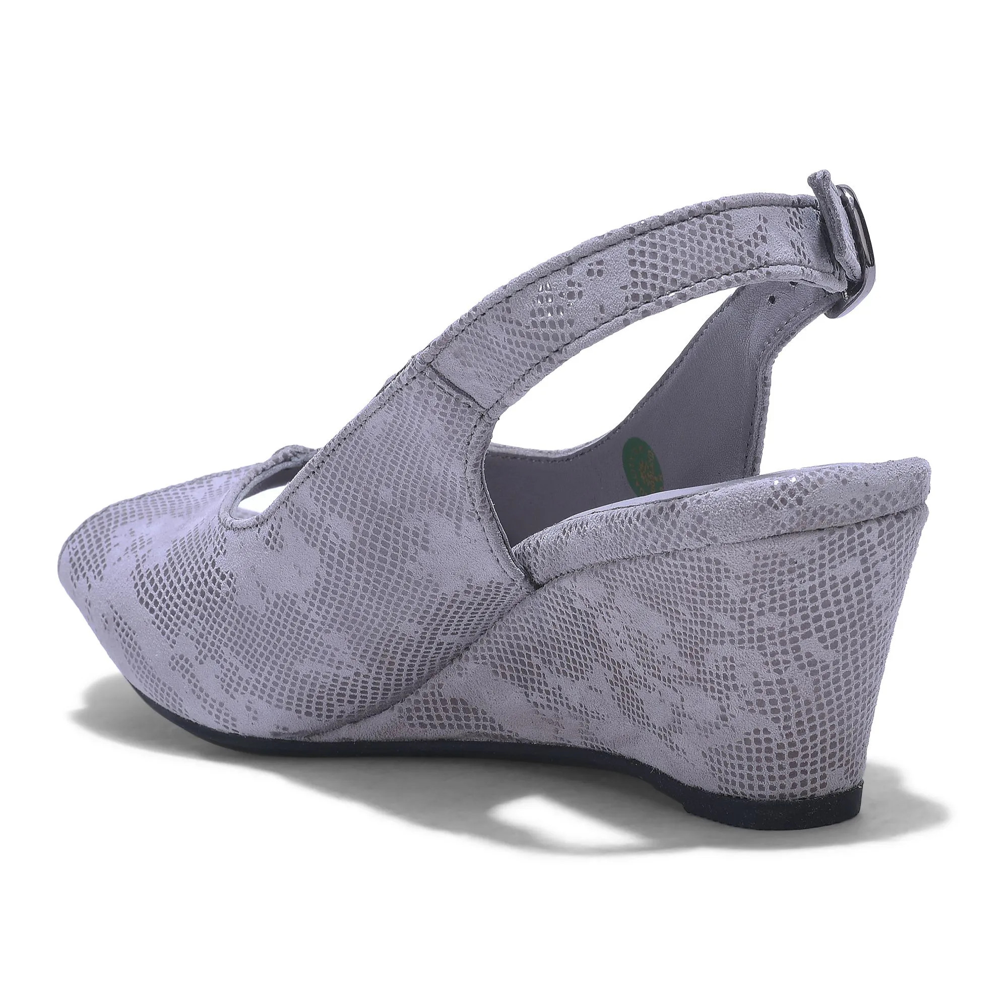 Grey peep-toe sandal - Thumbnail 5