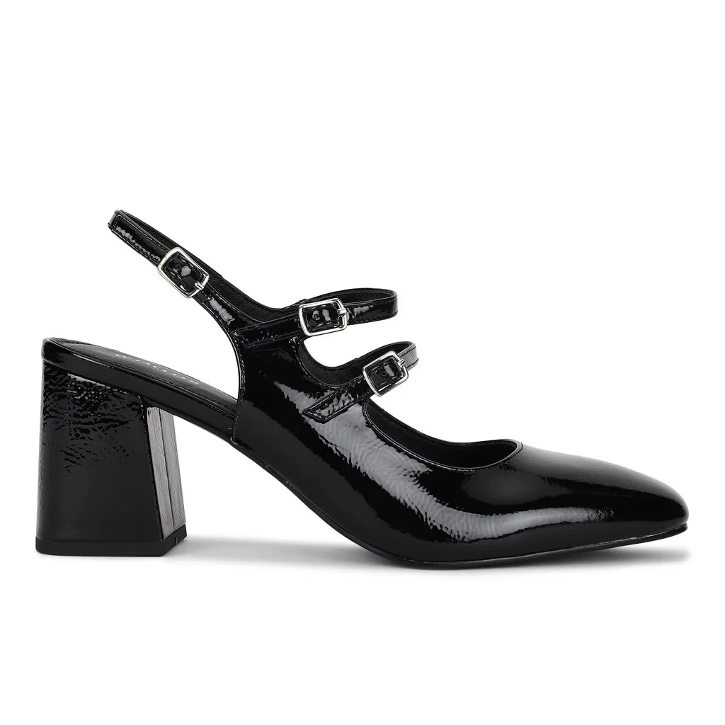 Black high heel Mary Jane for women - Thumbnail 3