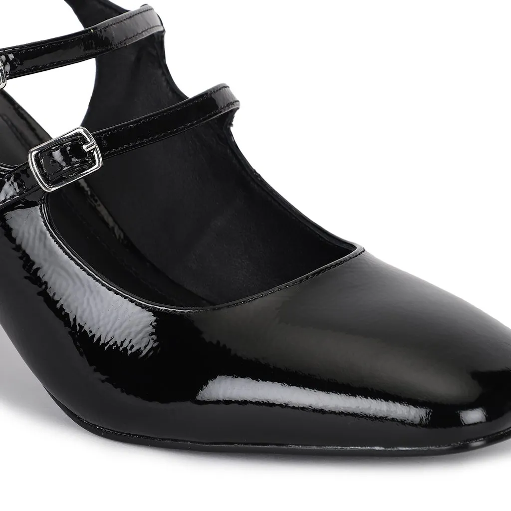Black high heel Mary Jane for women - Thumbnail 5
