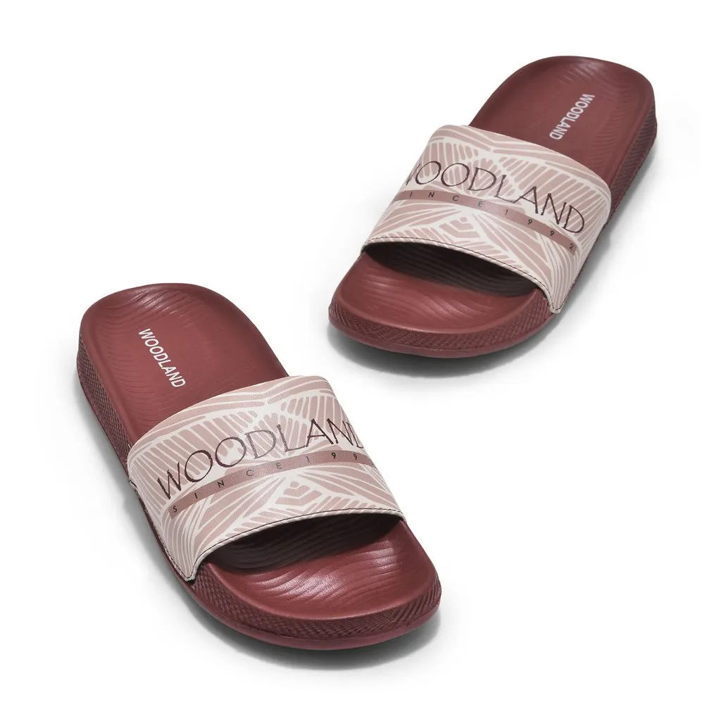 Maroon Slide Sandal for Women - Thumbnail 2