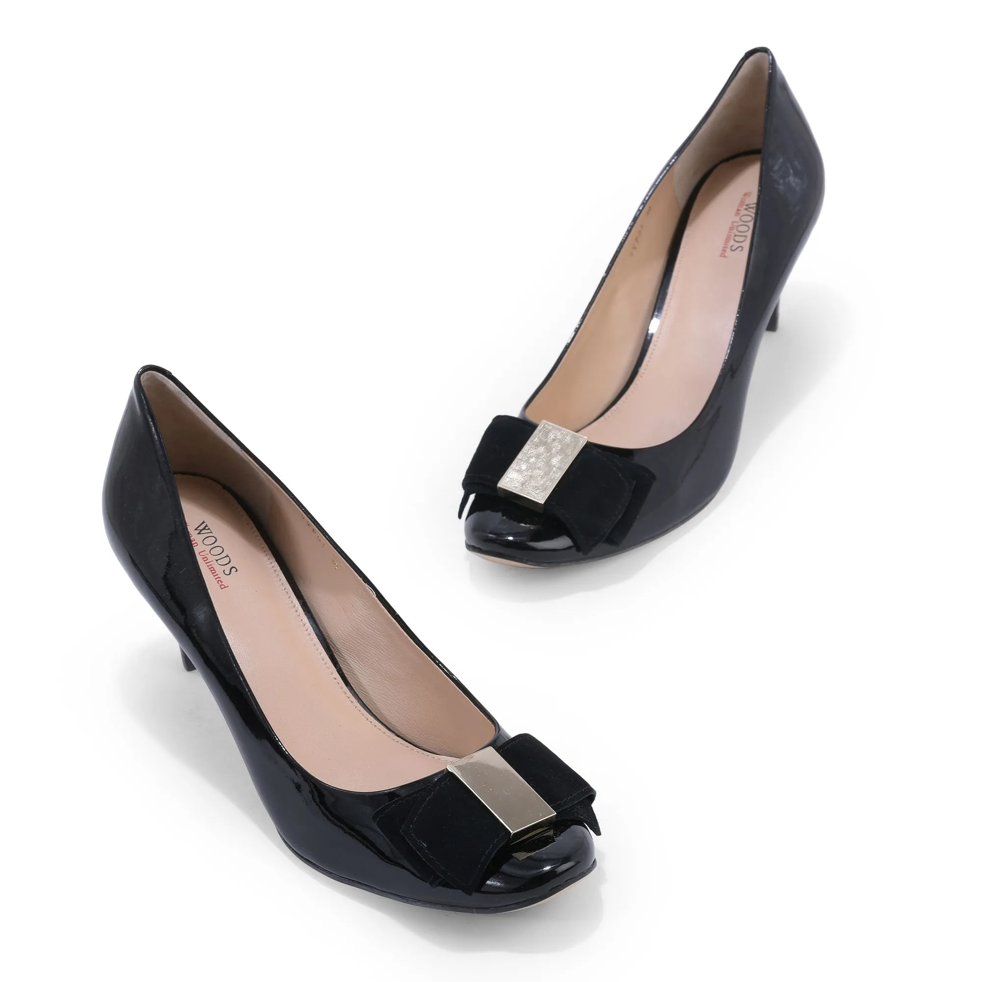 BLACK round toe pumps - Thumbnail 2