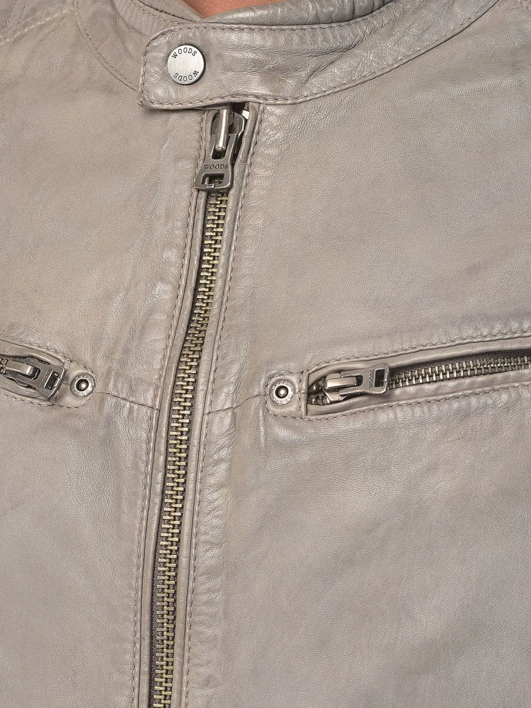 Light grey Leather jacket - Thumbnail 2