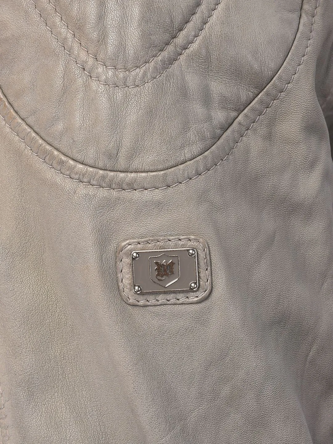 Light grey Leather jacket - Thumbnail 3