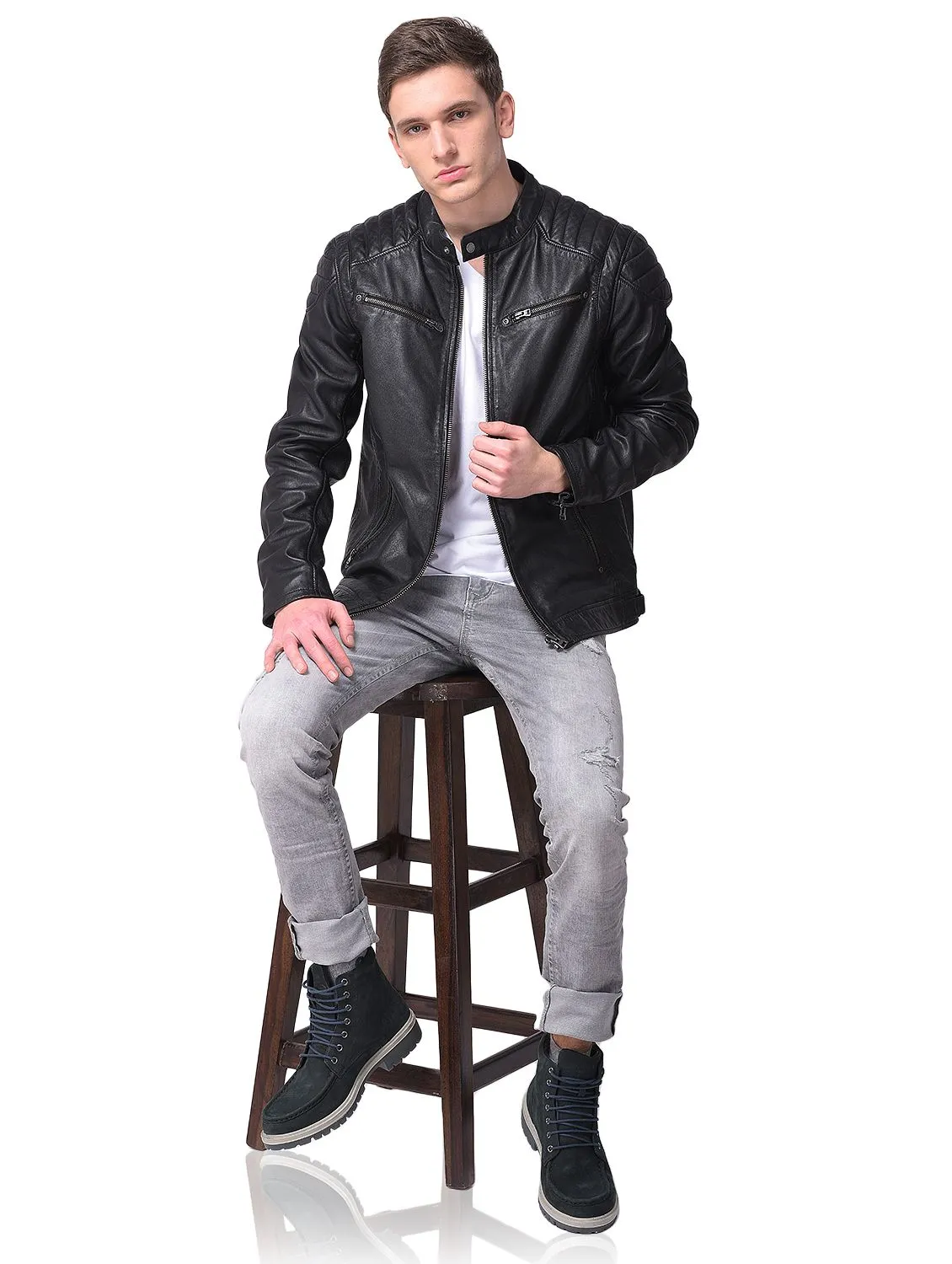 Black leather jacket - Image 1