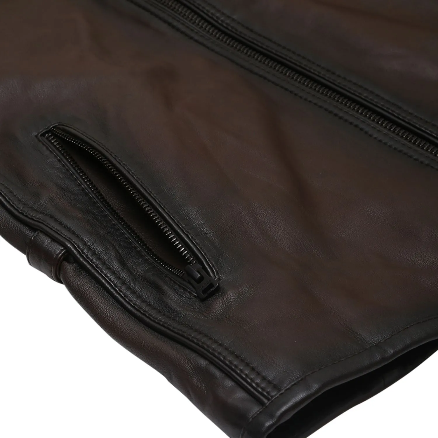 Brown Leather Jacket for men - Thumbnail 5