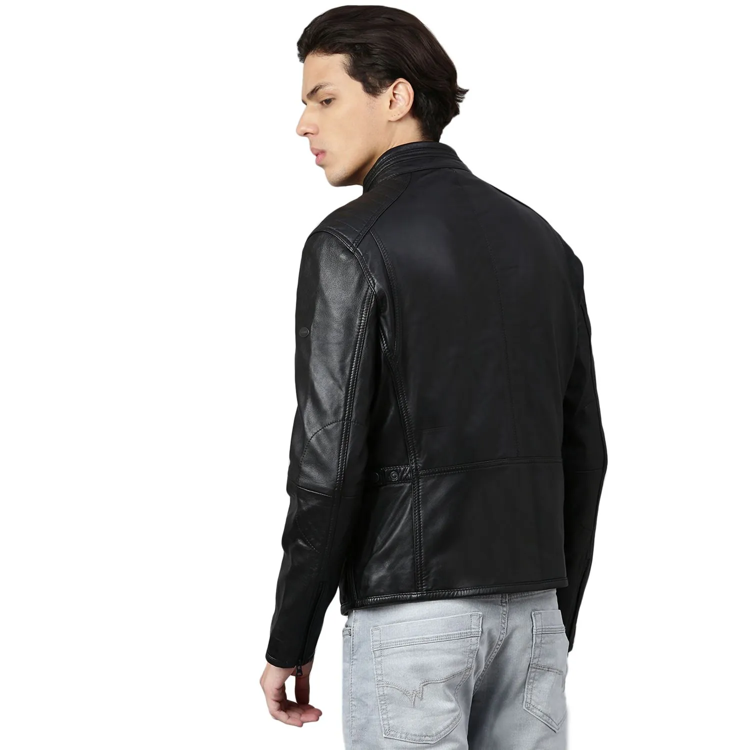 Black Leather Jacket for men - Thumbnail 7