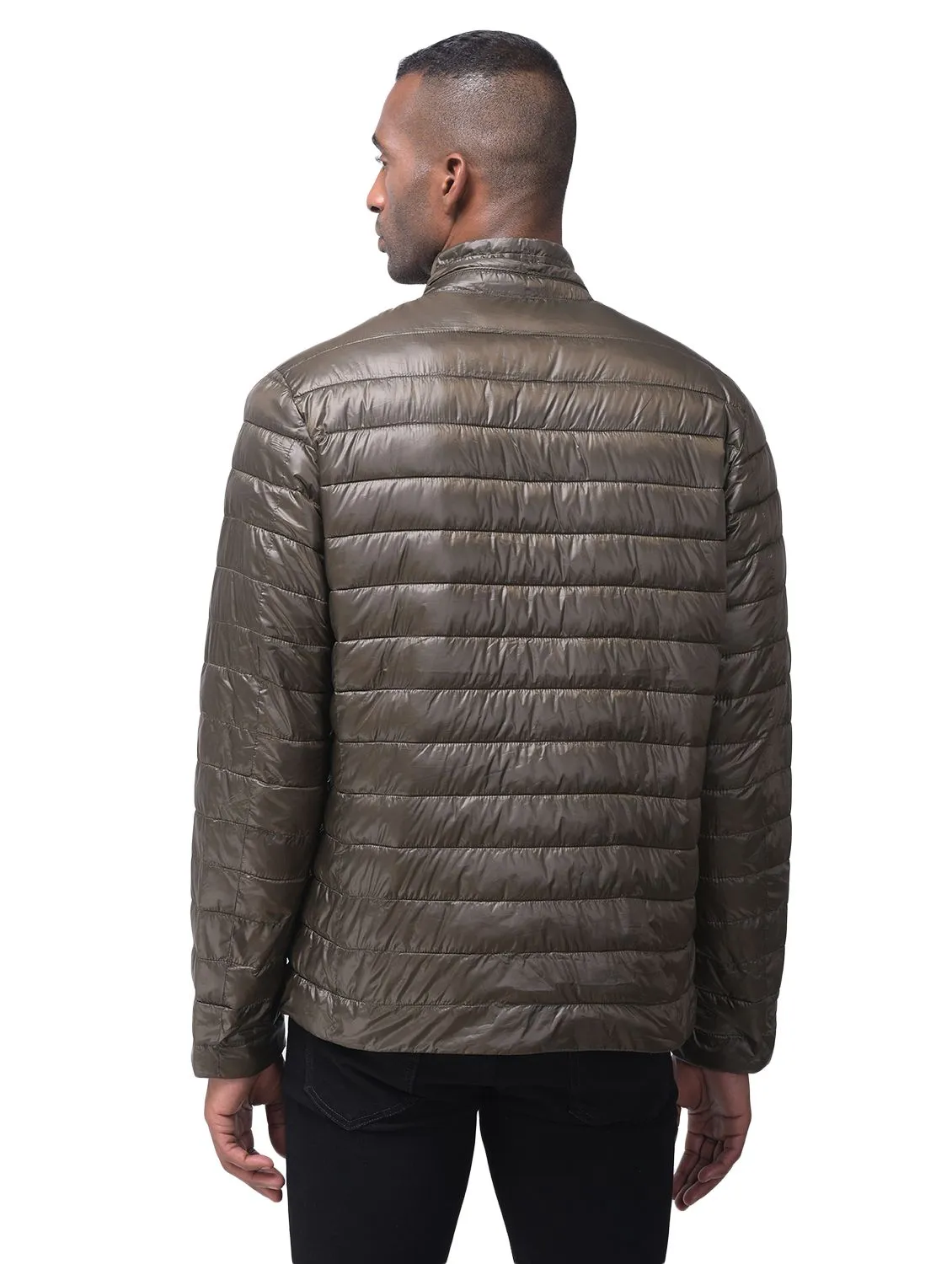 Olive quilted jacket - Thumbnail 4