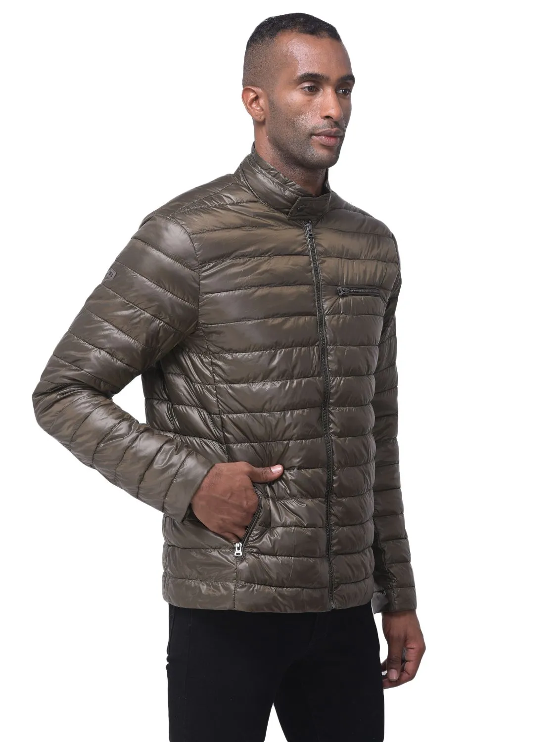 Olive quilted jacket - Thumbnail 5