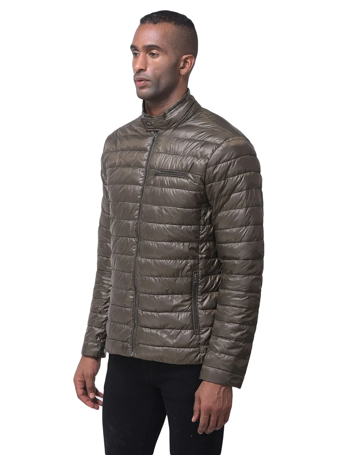 Olive quilted jacket - Thumbnail 6