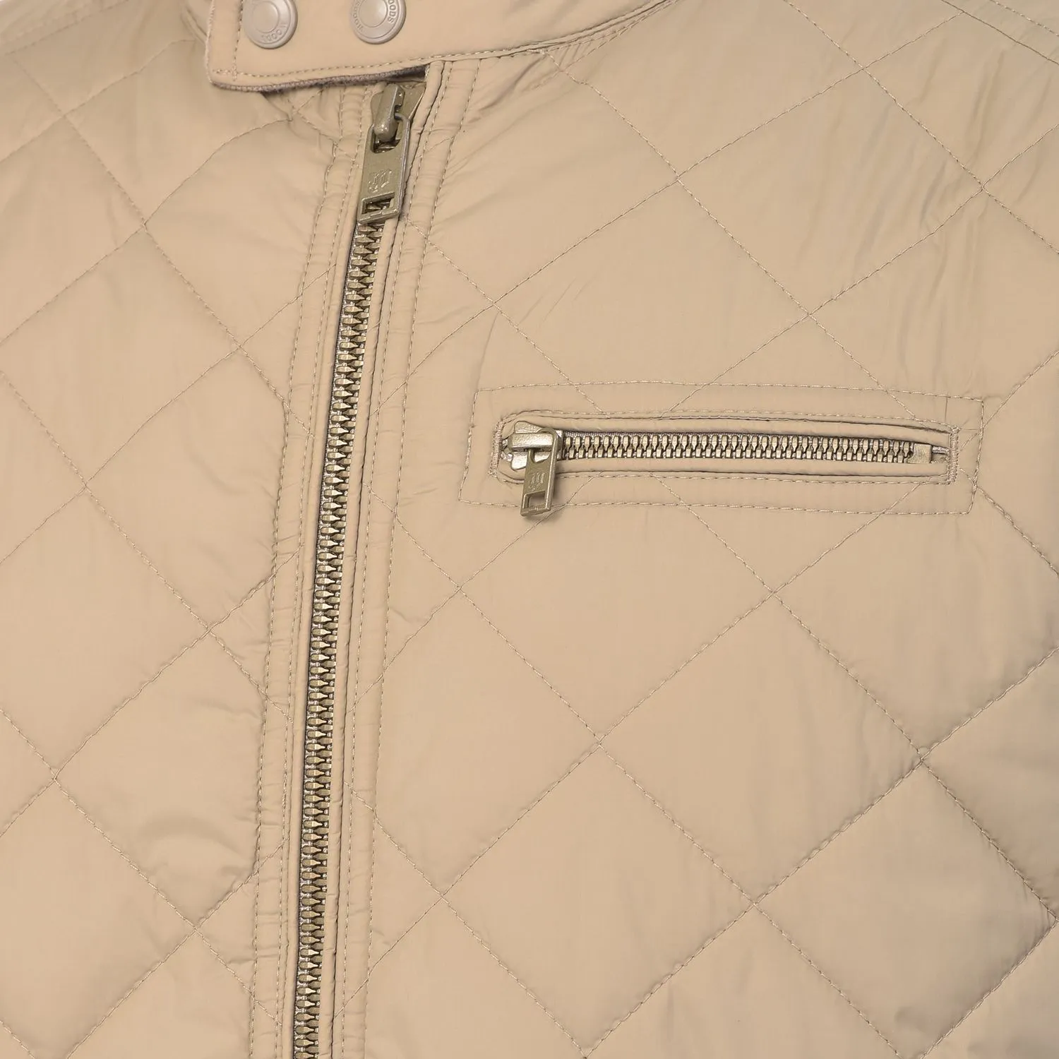 Khaki Quilted Jacket for Men - Thumbnail 2