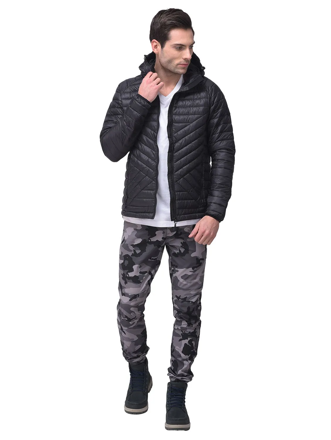 Black quilted jacket - Image 1