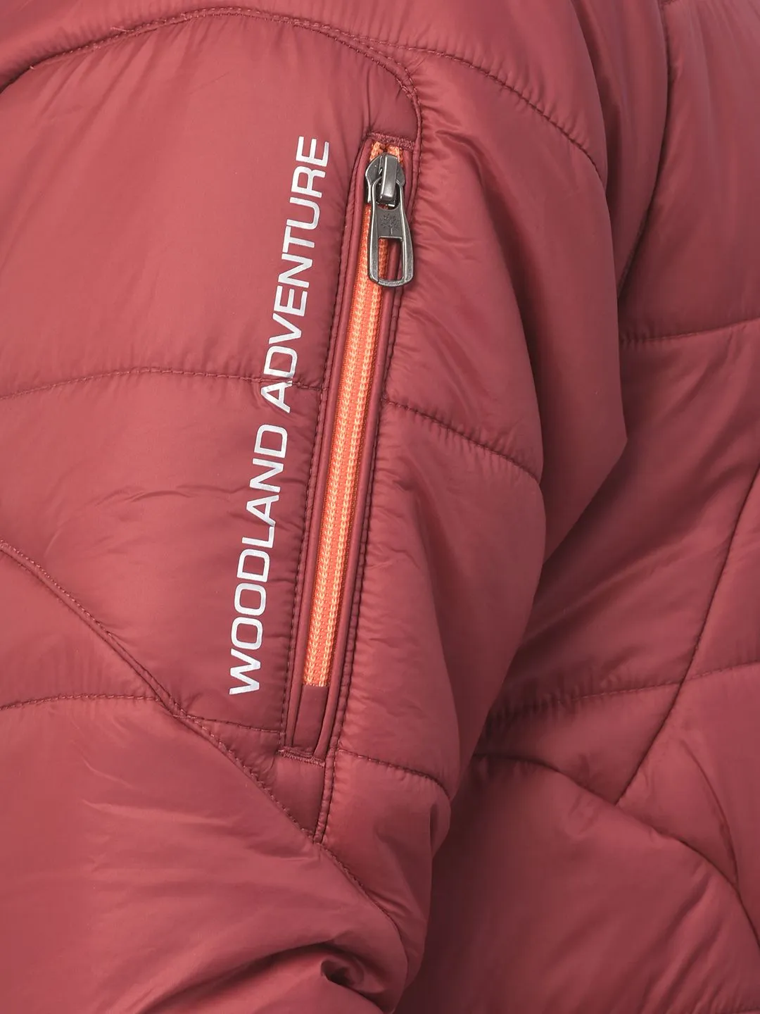 Burgundy Quilted Jacket for men - Thumbnail 5