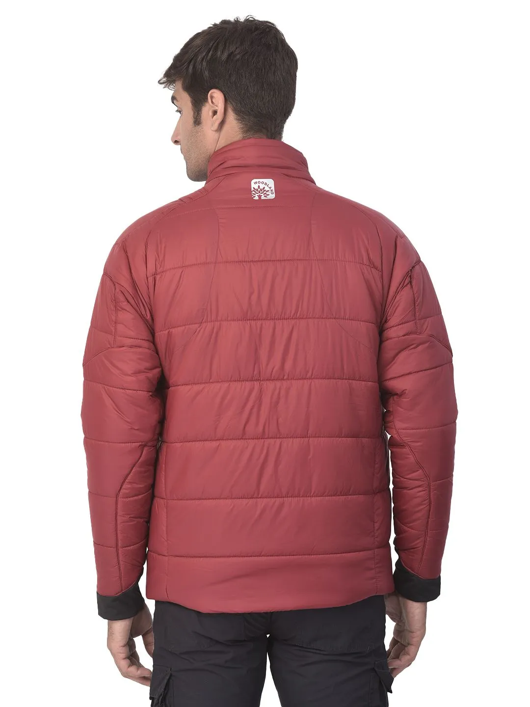 Burgundy Quilted Jacket for men - Thumbnail 6
