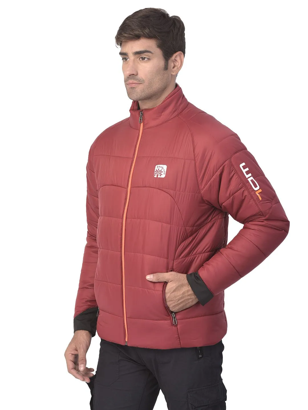 Burgundy Quilted Jacket for men - Thumbnail 7