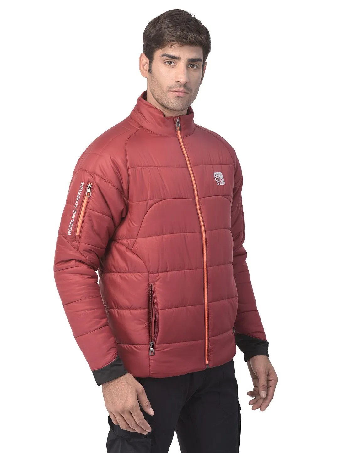 Burgundy Quilted Jacket for men - Thumbnail 8