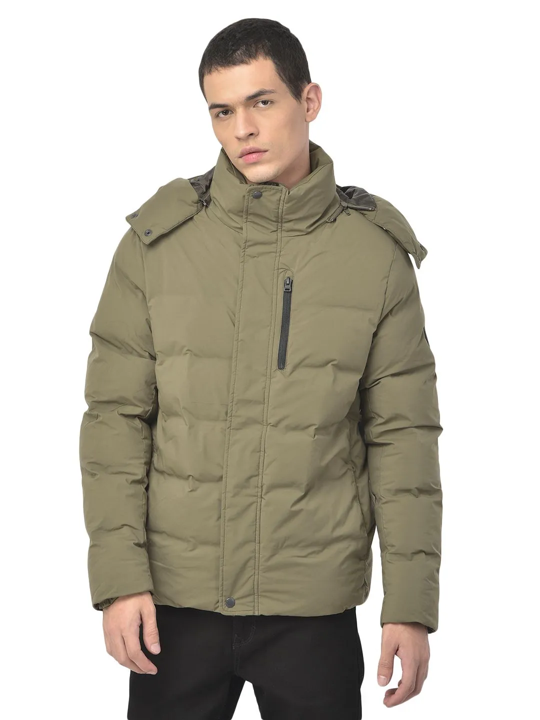 Woodland Olive Down Jacket - Image 1