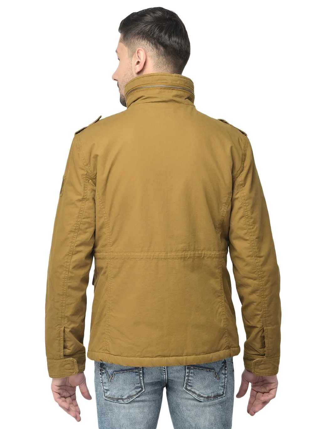 Camel Cotton Jacket for Men - Thumbnail 5