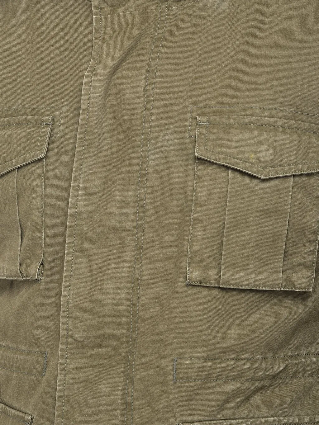 Khaki/Green Cotton Jacket for Men - Thumbnail 4
