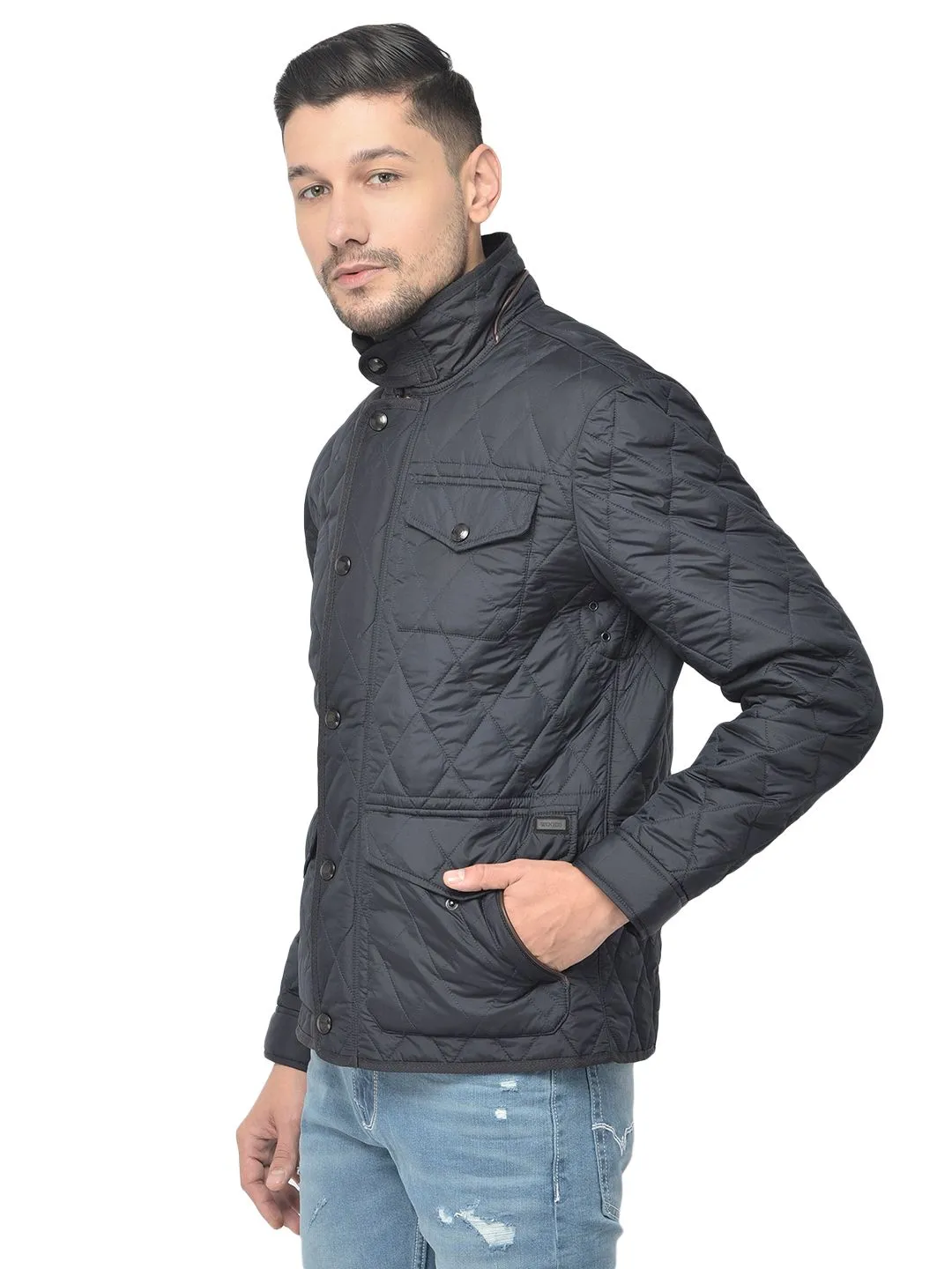 Woods Navy Full sleeve Fake Down Jacket - Thumbnail 2