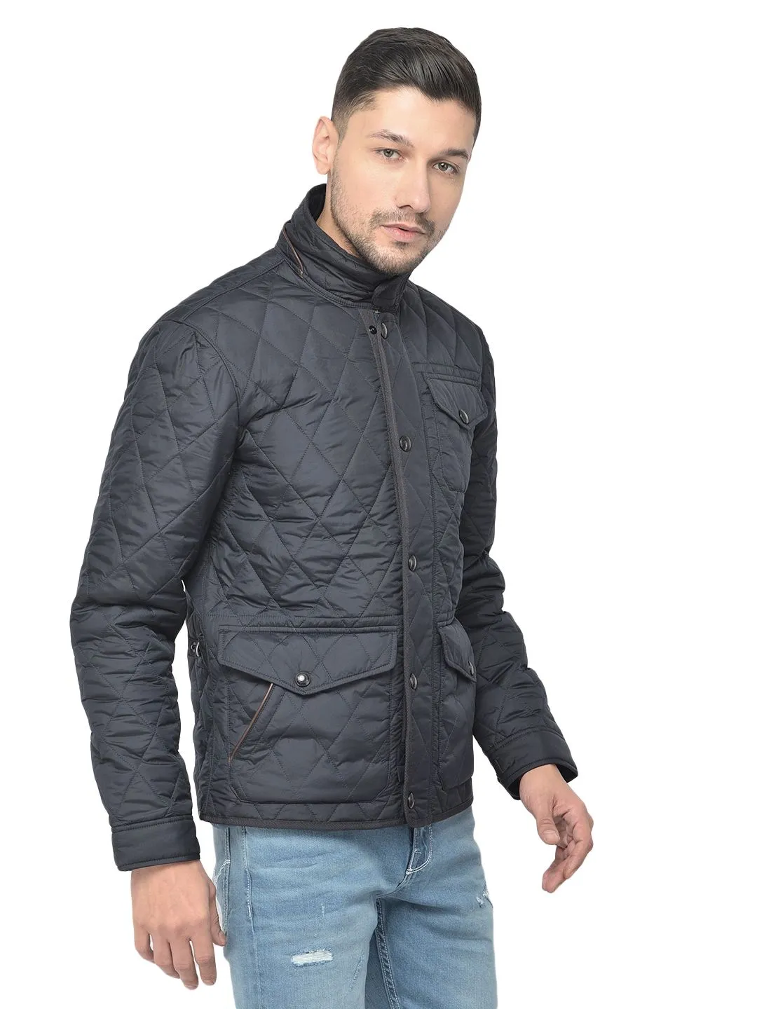 Woods Navy Full sleeve Fake Down Jacket - Thumbnail 3