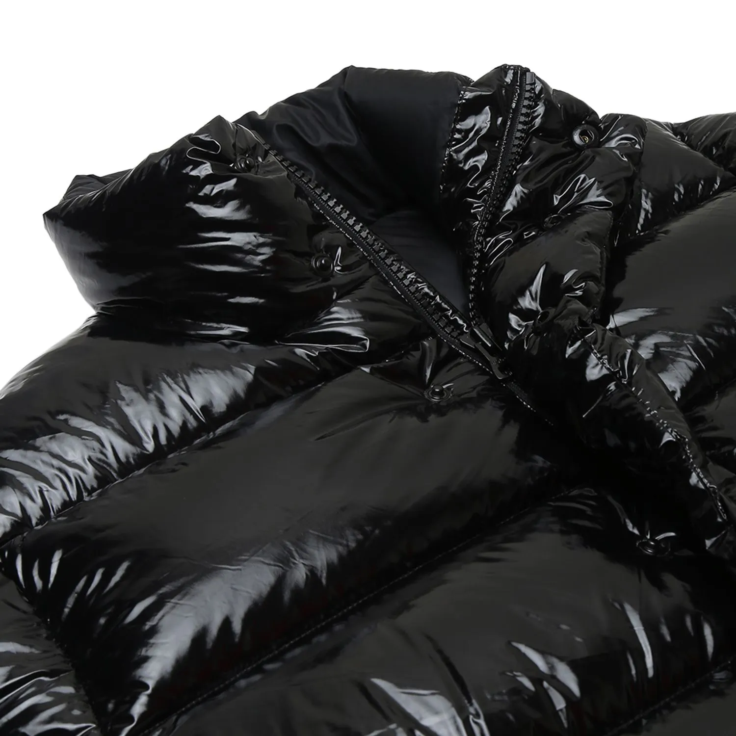 Black PU coated Down Jacket for men - Thumbnail 4