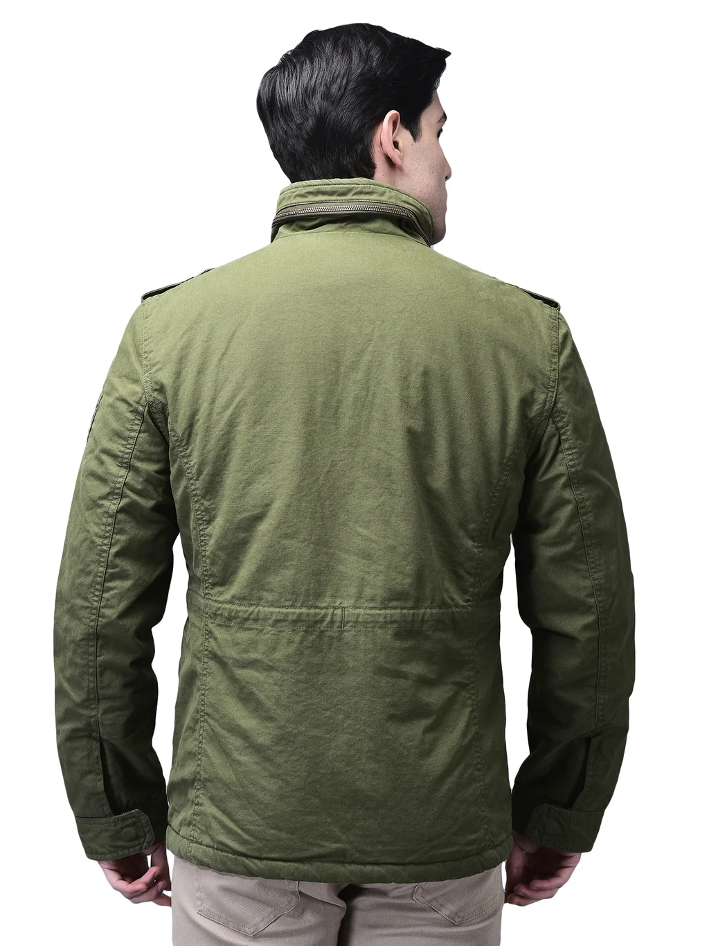 Khaki/ Green jacket for men - Thumbnail 7