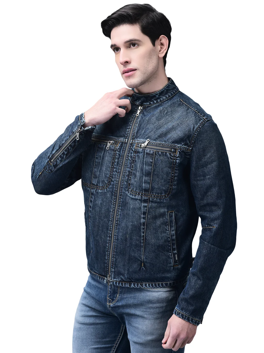 Indigo Blue FS Denim Jacket for Men Woodland Cotton - Thumbnail 2