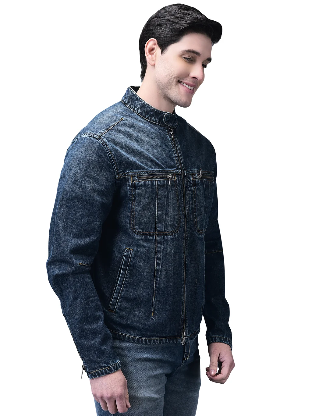 Indigo Blue FS Denim Jacket for Men Woodland Cotton - Thumbnail 3