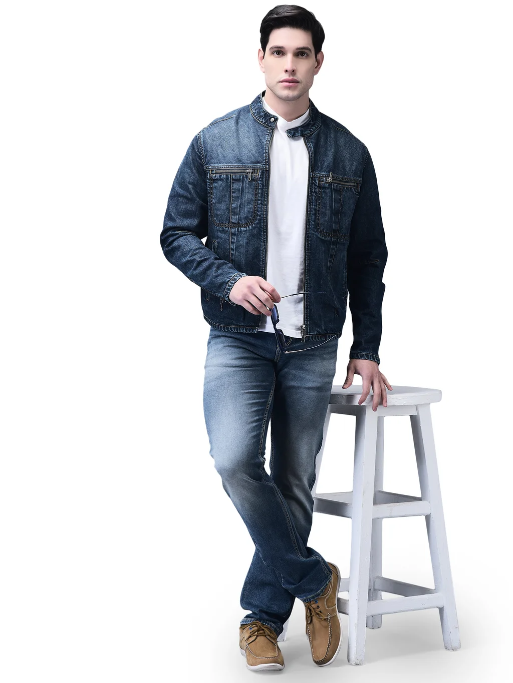 Indigo Blue FS Denim Jacket for Men Woodland Cotton - Thumbnail 7