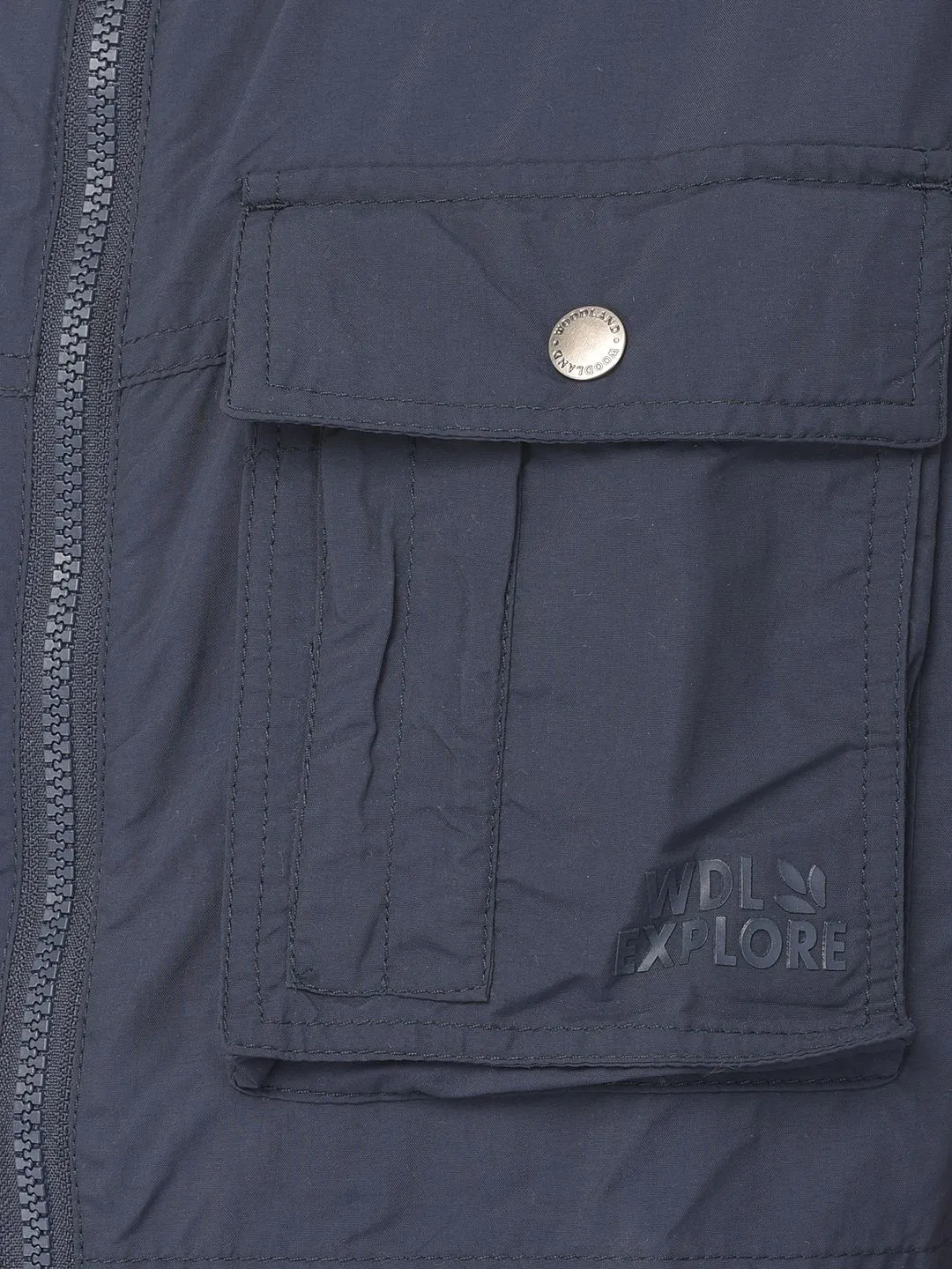 Navy sleeveless utility jacket - Thumbnail 3